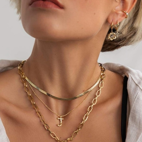 14K GF Herringbone Choker Necklace - Picture 4 of 8